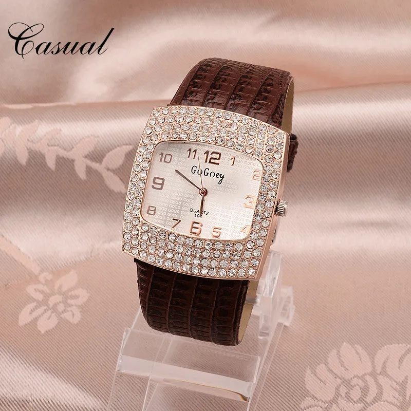 Liza Pearl Crystal Analog Rhinestone Luxury Watch
