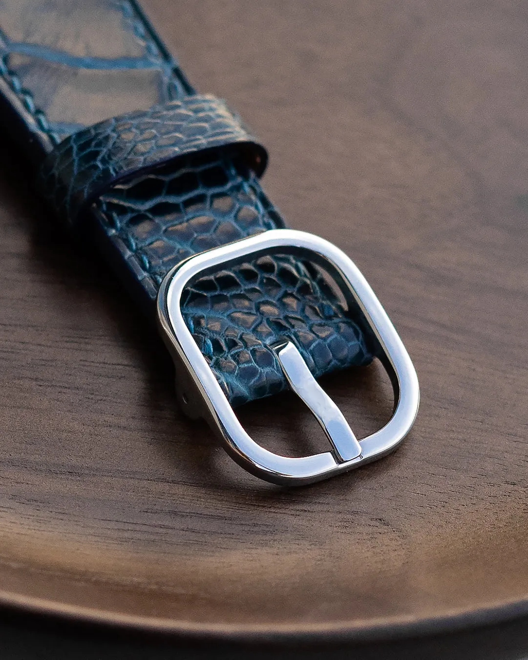 Lizard Leather Strap (Semi-matte, Dark Grey)