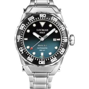 Locman Three Hands Stainless Steel and Titanium Watch