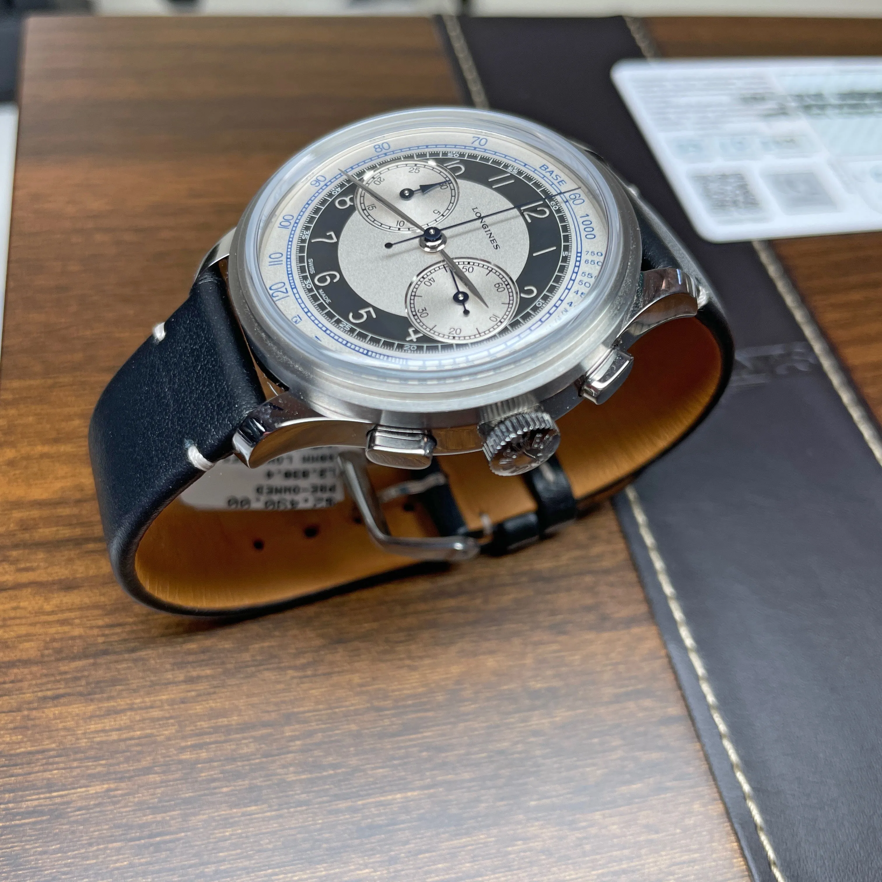 Longines Heritage 40MM Classic Chronograph Black White Tuxedo Watch L28304930