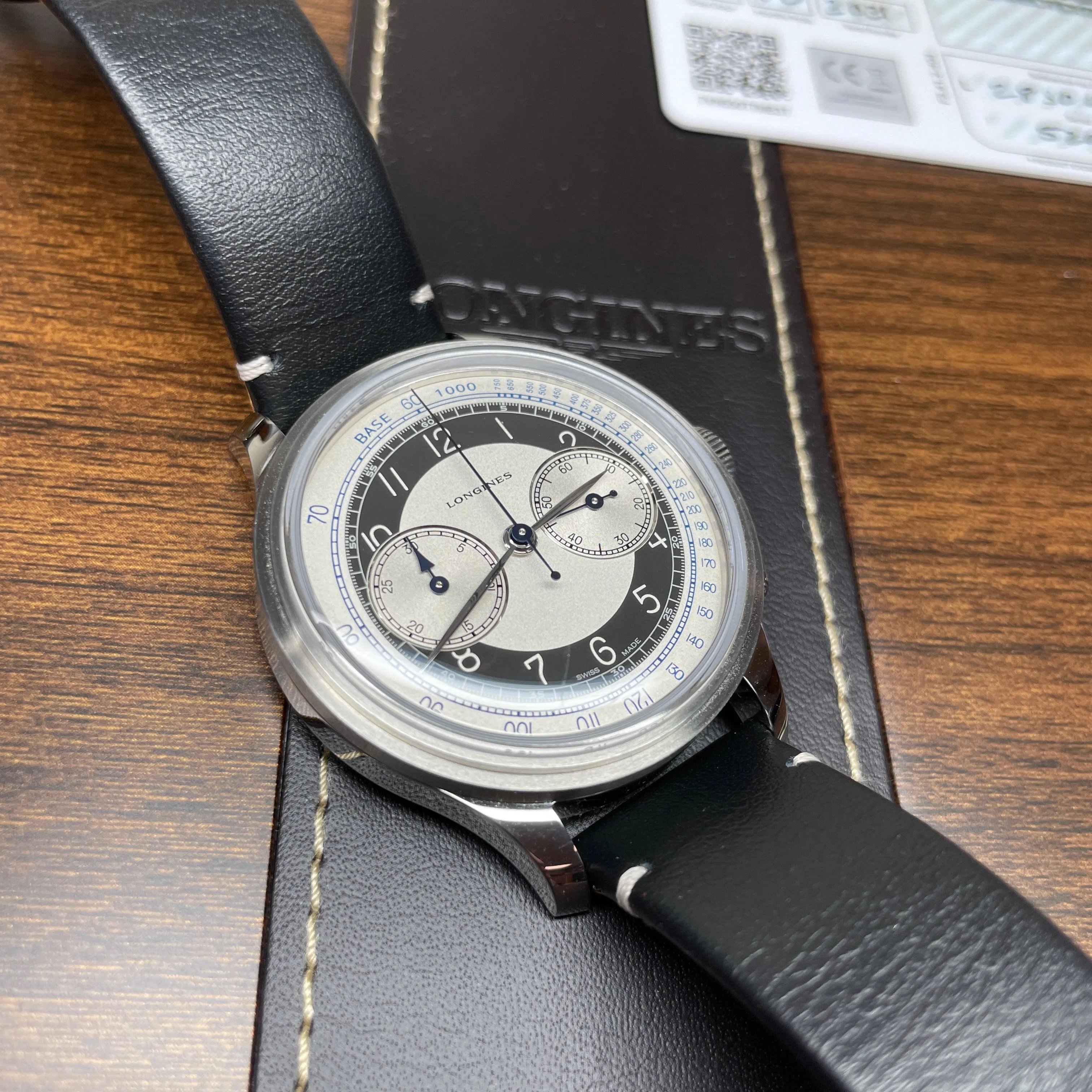Longines Heritage 40MM Classic Chronograph Black White Tuxedo Watch L28304930