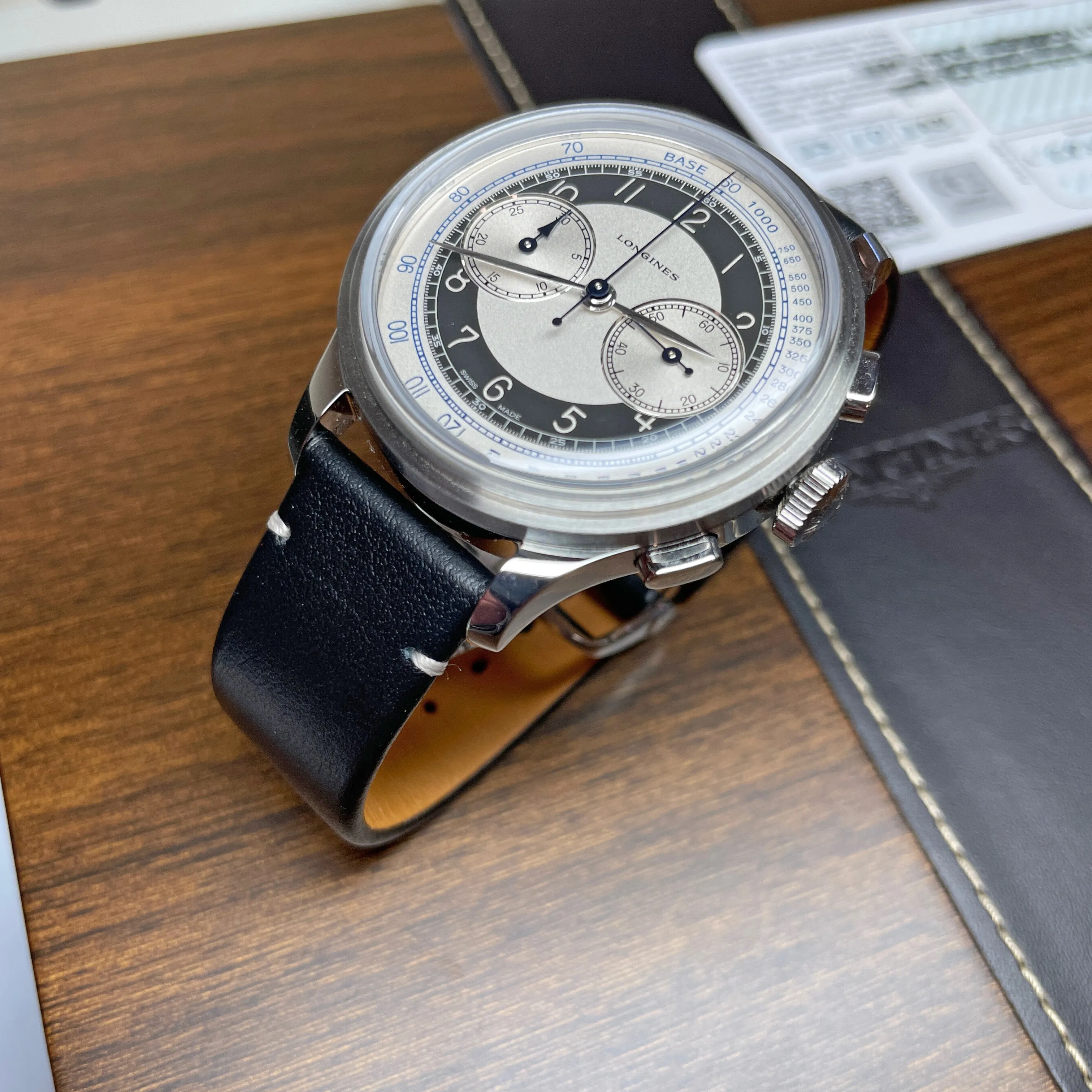 Longines Heritage 40MM Classic Chronograph Black White Tuxedo Watch L28304930