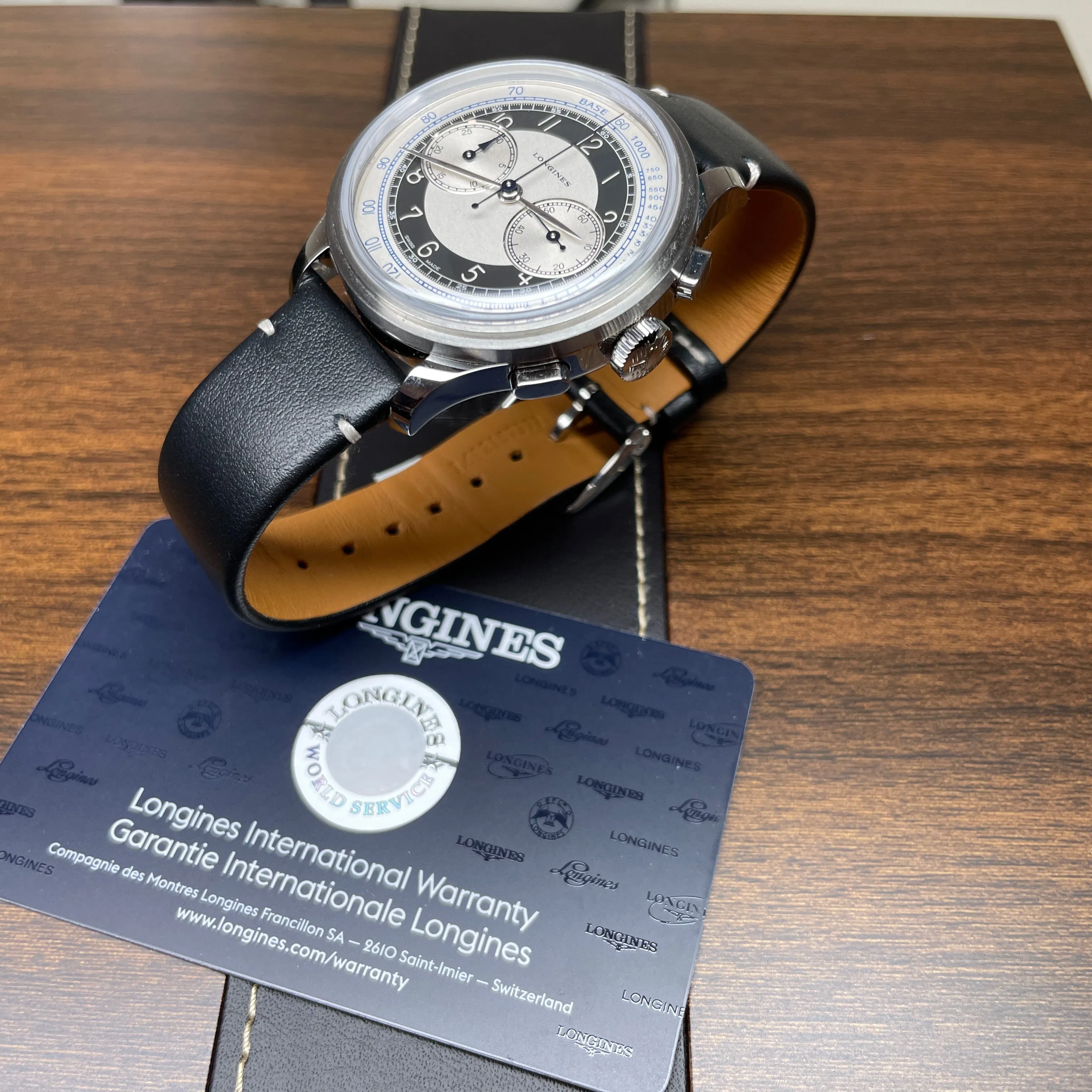 Longines Heritage 40MM Classic Chronograph Black White Tuxedo Watch L28304930
