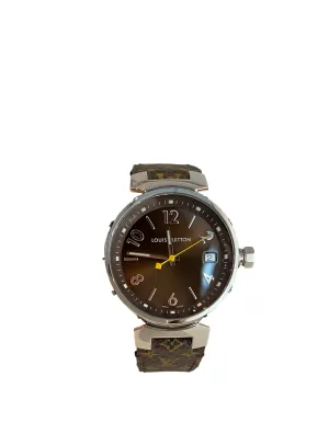 Louis Vuitton Monogram Tambour Brun 28mm Quartz Watch