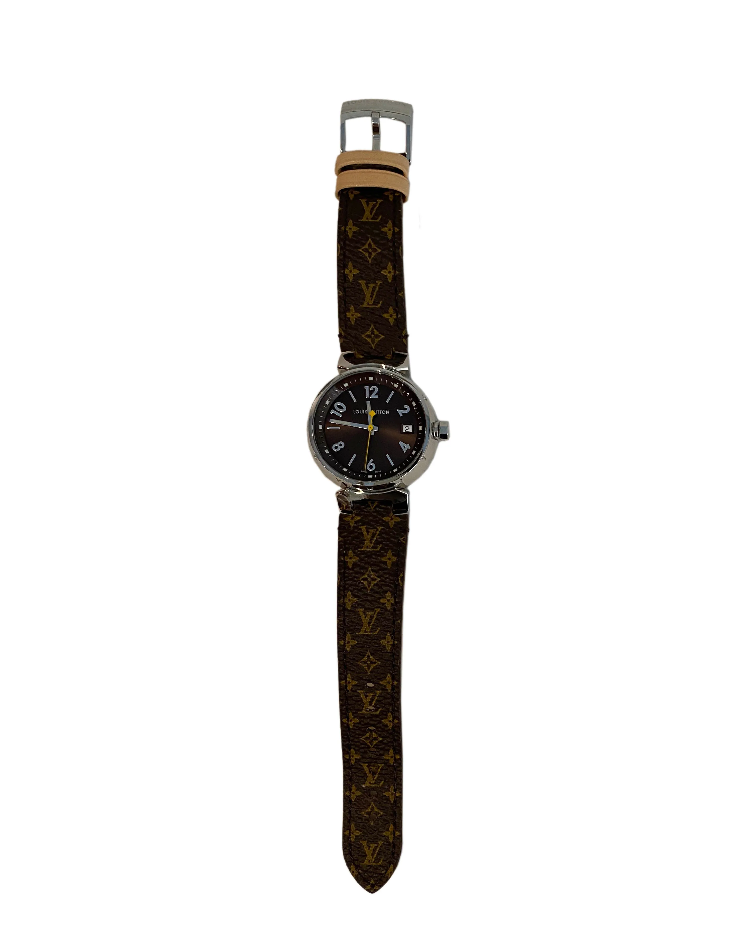 Louis Vuitton Monogram Tambour Brun 28mm Quartz Watch