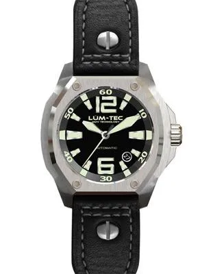 Lum-Tec Mens V-Series Automatic - Black Dial - Stainless Case - Leather Strap