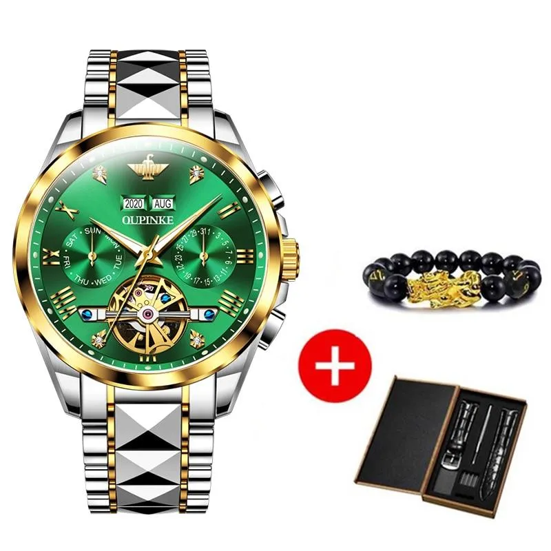 Luxury Automatic Sapphire Tungsten steel Green Watch