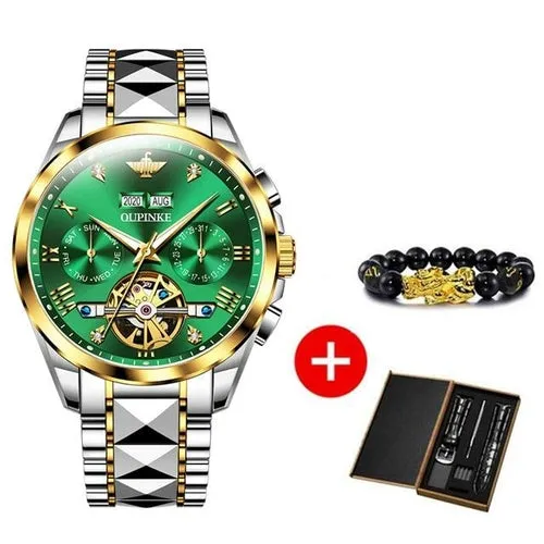 Luxury Automatic Sapphire Tungsten steel Green Watch