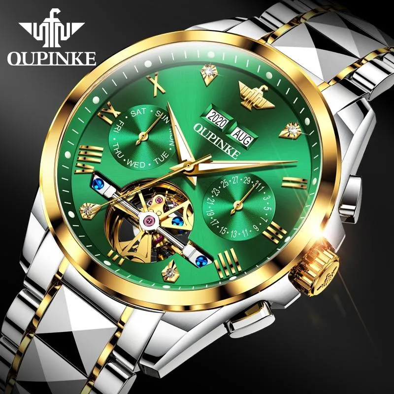 Luxury Automatic Sapphire Tungsten steel Green Watch