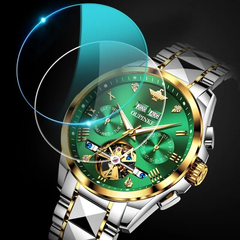 Luxury Automatic Sapphire Tungsten steel Green Watch