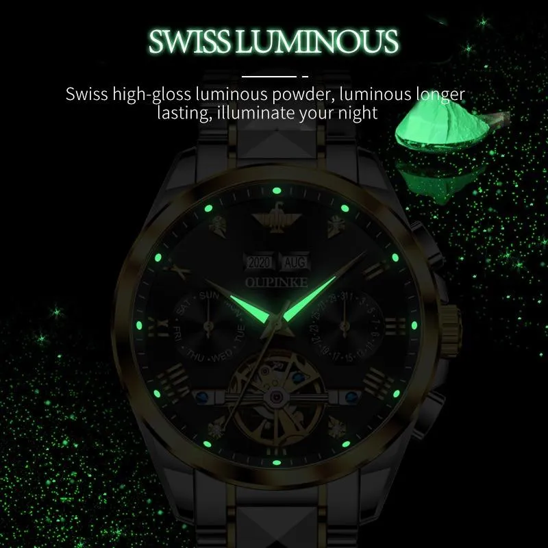 Luxury Automatic Sapphire Tungsten steel Green Watch