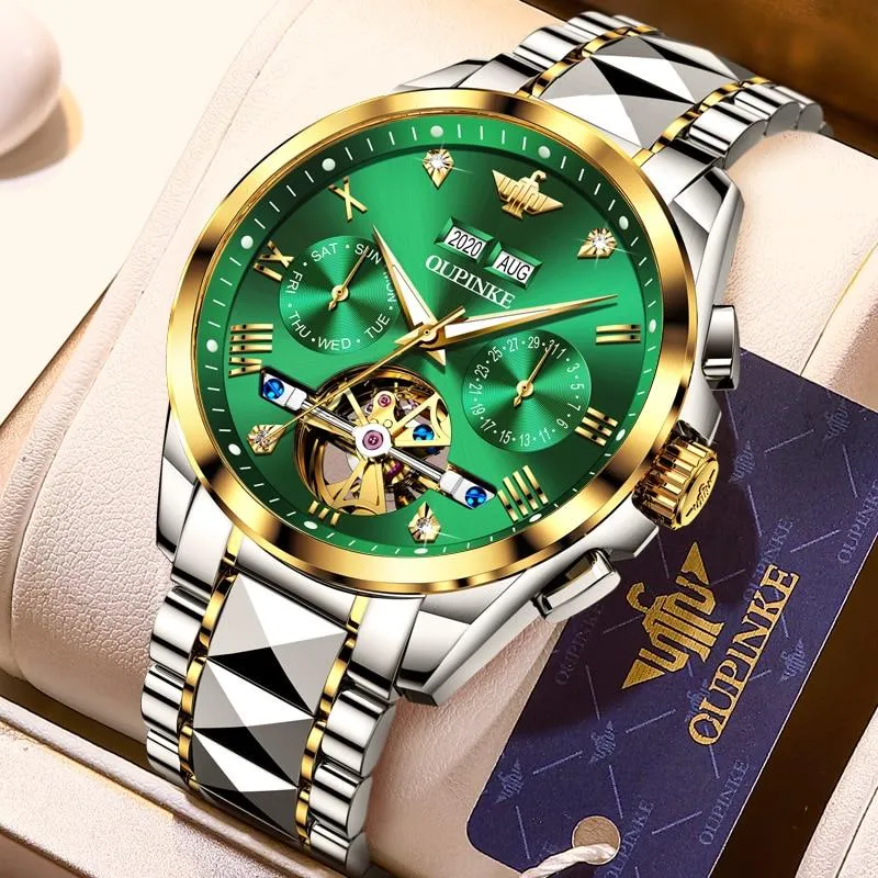 Luxury Automatic Sapphire Tungsten steel Green Watch