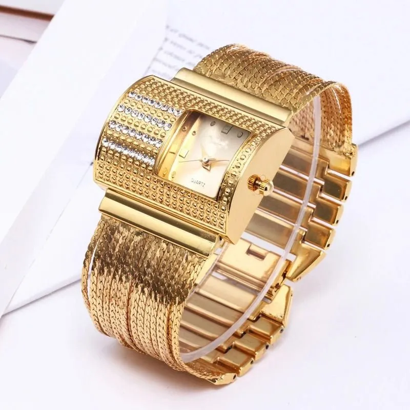 Luxury Gold Women's Bracelet Wrist Watche Strap Waterproof