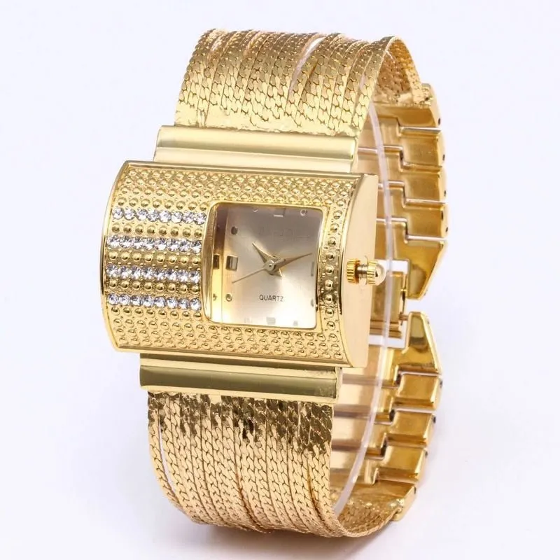 Luxury Gold Women's Bracelet Wrist Watche Strap Waterproof
