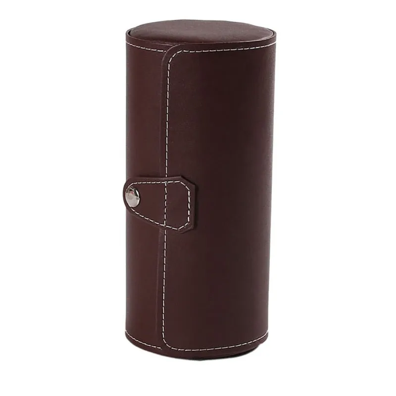 Luxury Watch Display Gift Box Case Roll 3 Slot Wristwatch PU Leather