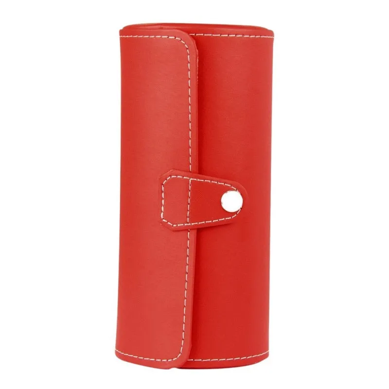 Luxury Watch Display Gift Box Case Roll 3 Slot Wristwatch PU Leather