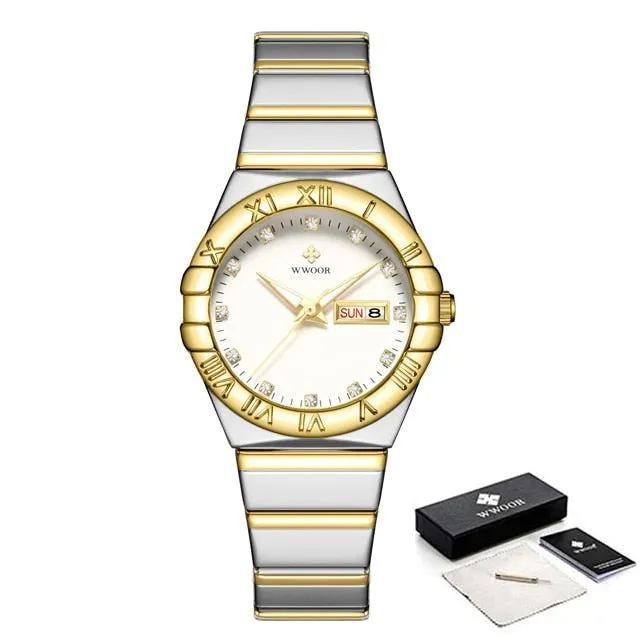 Luxury White Diamond Watch Women Wedding Jewelry