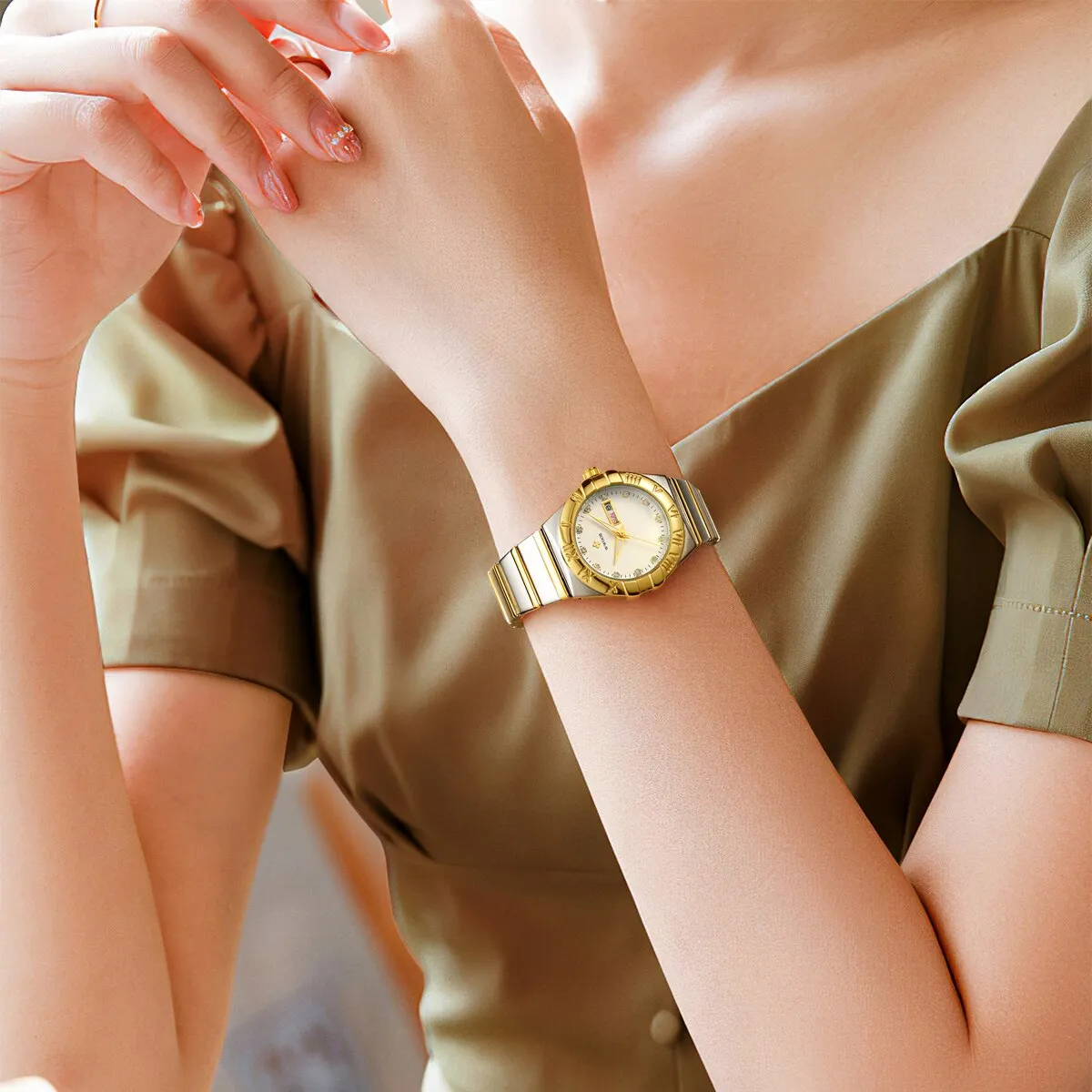 Luxury White Diamond Watch Women Wedding Jewelry
