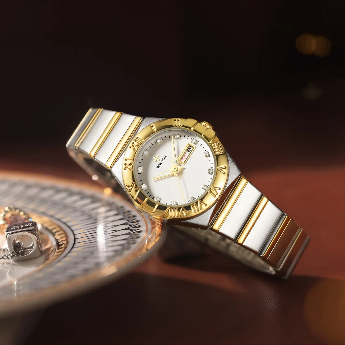 Luxury White Diamond Watch Women Wedding Jewelry