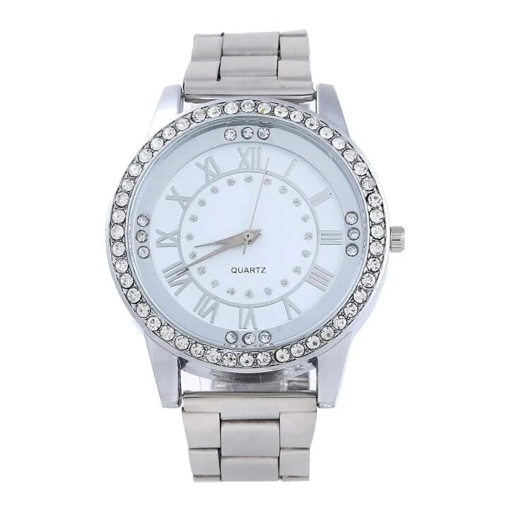 Luxury Women Watches Gold  Rhinestone Quartz