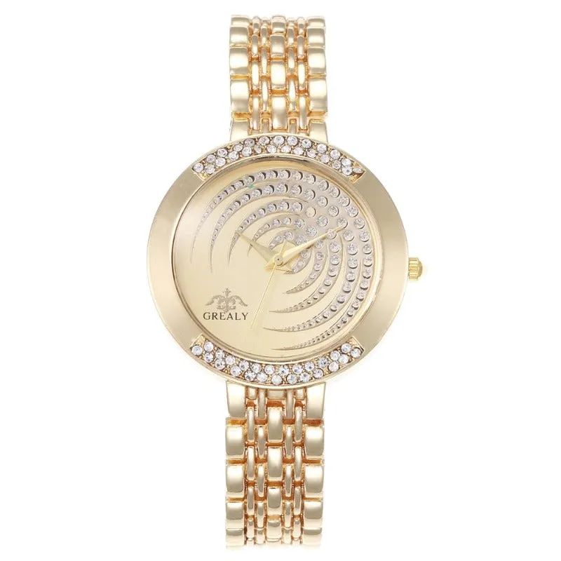 Luxury Zircon Quartz Watch For Women Bracelet WristWatch Jewelry