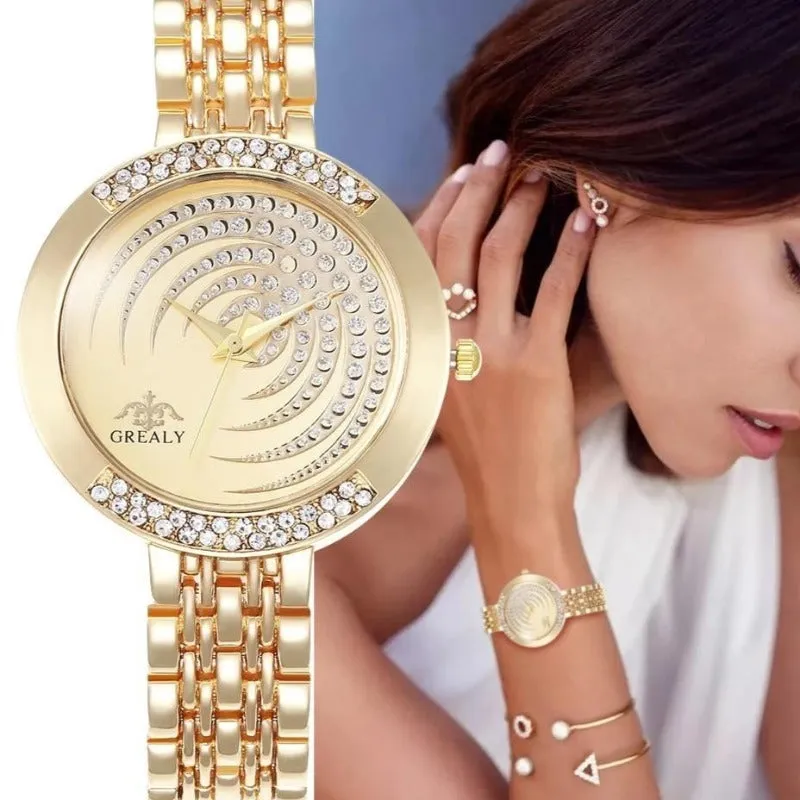 Luxury Zircon Quartz Watch For Women Bracelet WristWatch Jewelry