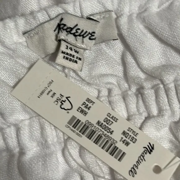 Madewell Plus Square-Neck Mini Dress in 100% White Linen