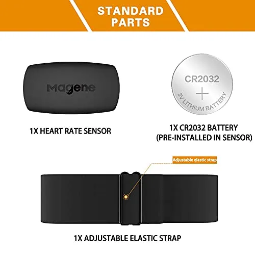 Magene H64 Heart Rate Monitor Chest Strap Fitness Tracker IP67 Waterproof Support Bluetooth 4.0 and ANT , iPhone & Android Compatible