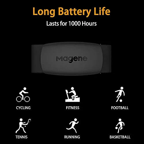 Magene H64 Heart Rate Monitor Chest Strap Fitness Tracker IP67 Waterproof Support Bluetooth 4.0 and ANT , iPhone & Android Compatible