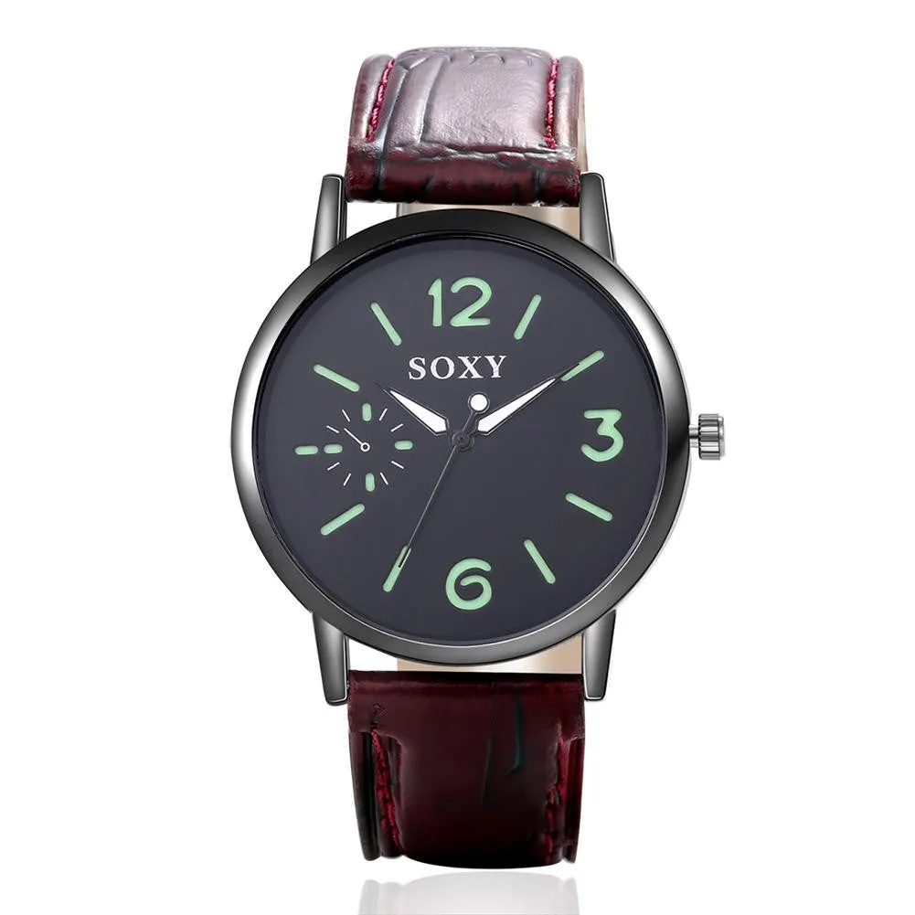 Male Watch Mens Watches Fashion Leather Straps Quartz Watch