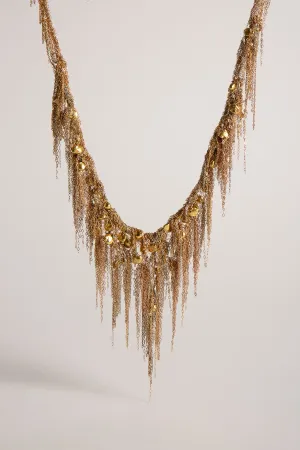 MARTIN BERNSTEIN | GOLD BEADED V NECKLACE