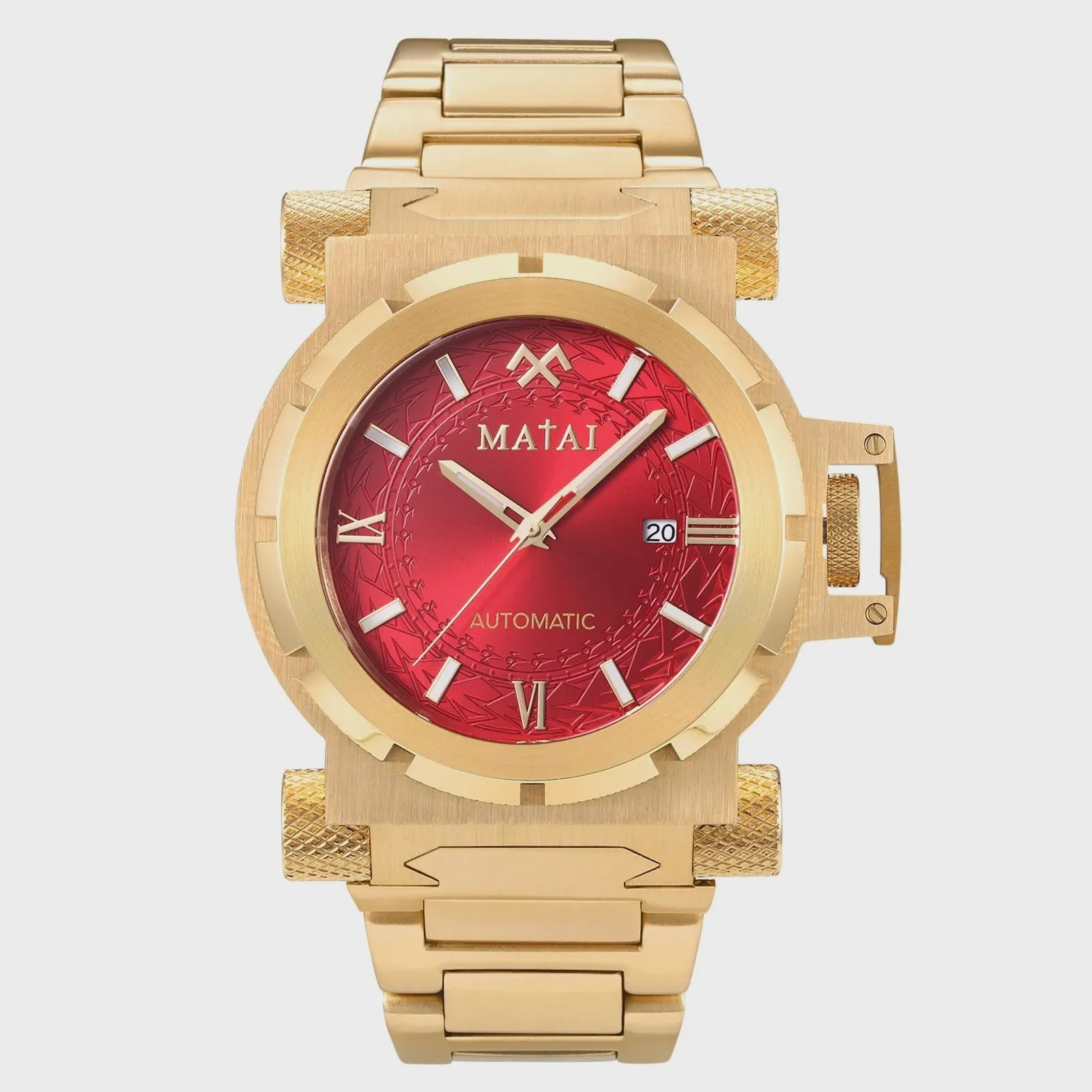 Matai Genesis G4 SX One  Automatic Steel Strap Gold Red