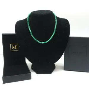 Mateo Malachite Beaded Choker Necklace 14k Gold NEW