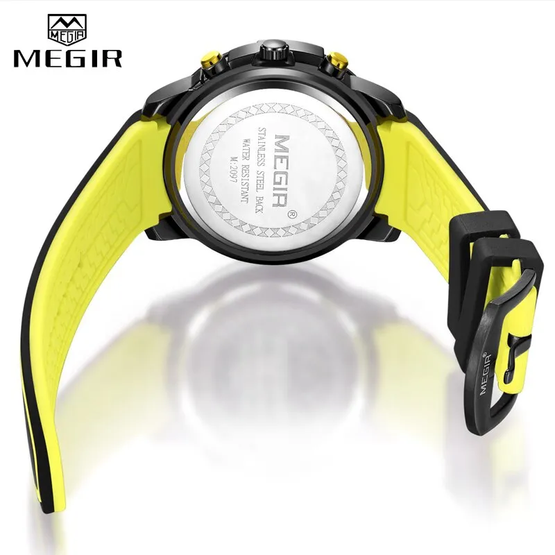 MEGIR Mens Analog Sport Quartz Watch Waterproof Chronograph Men Top Brand Luxury Watches Army Military Clock Relogio Masculino