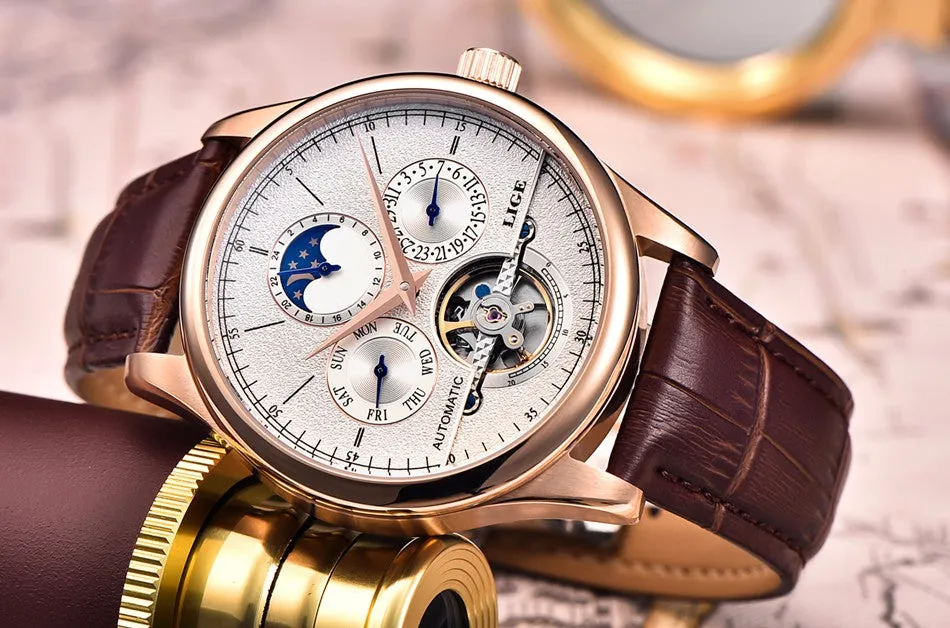 Men Automatic Mechanical Watch Tourbillon