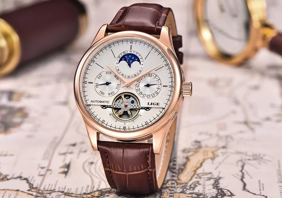Men Automatic Mechanical Watch Tourbillon