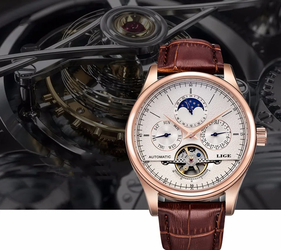 Men Automatic Mechanical Watch Tourbillon