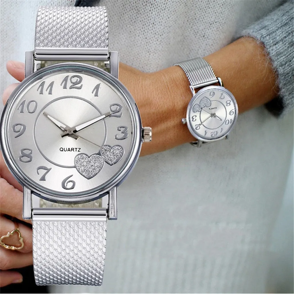 Men Watch Fashion Ladies Mesh Belt Watch Wild Lady Creative Fashion Wrist Watch