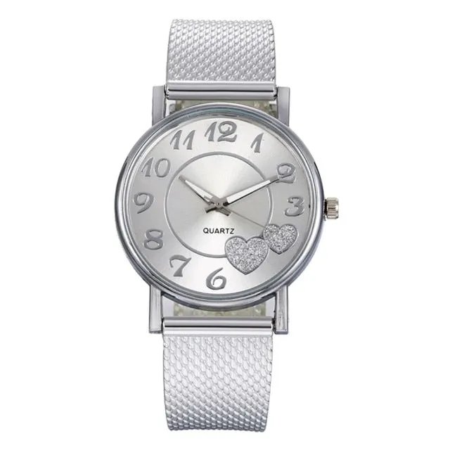 Men Watch Fashion Ladies Mesh Belt Watch Wild Lady Creative Fashion Wrist Watch