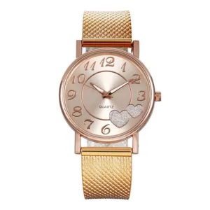 Men Watch Fashion Ladies Mesh Belt Watch Wild Lady Creative Fashion Wrist Watch