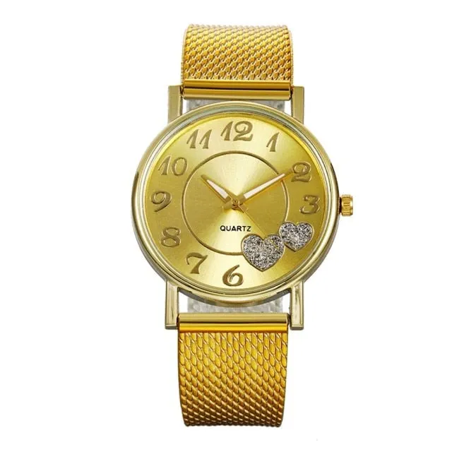 Men Watch Fashion Ladies Mesh Belt Watch Wild Lady Creative Fashion Wrist Watch