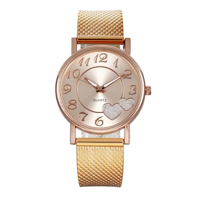 Men Watch Fashion Ladies Mesh Belt Watch Wild Lady Creative Fashion Wrist Watch