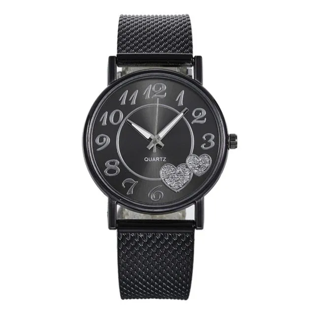 Men Watch Fashion Ladies Mesh Belt Watch Wild Lady Creative Fashion Wrist Watch