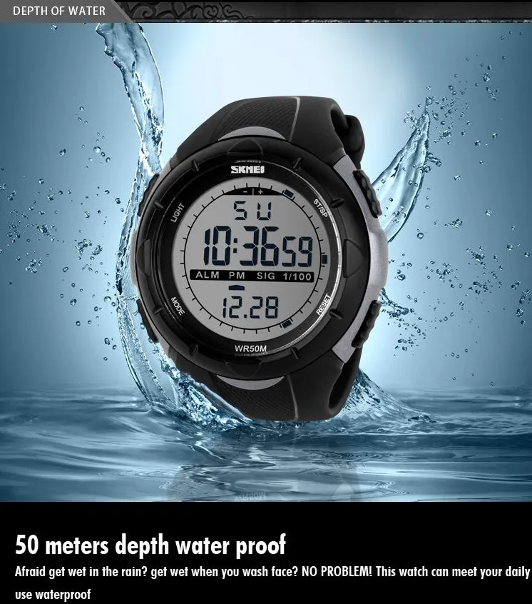 Men’s Digital Sports Waterproof Multi-Function Analogue Outdoor Watches - 1025