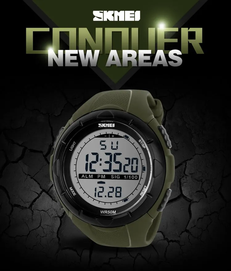 Men’s Digital Sports Waterproof Multi-Function Analogue Outdoor Watches - 1025