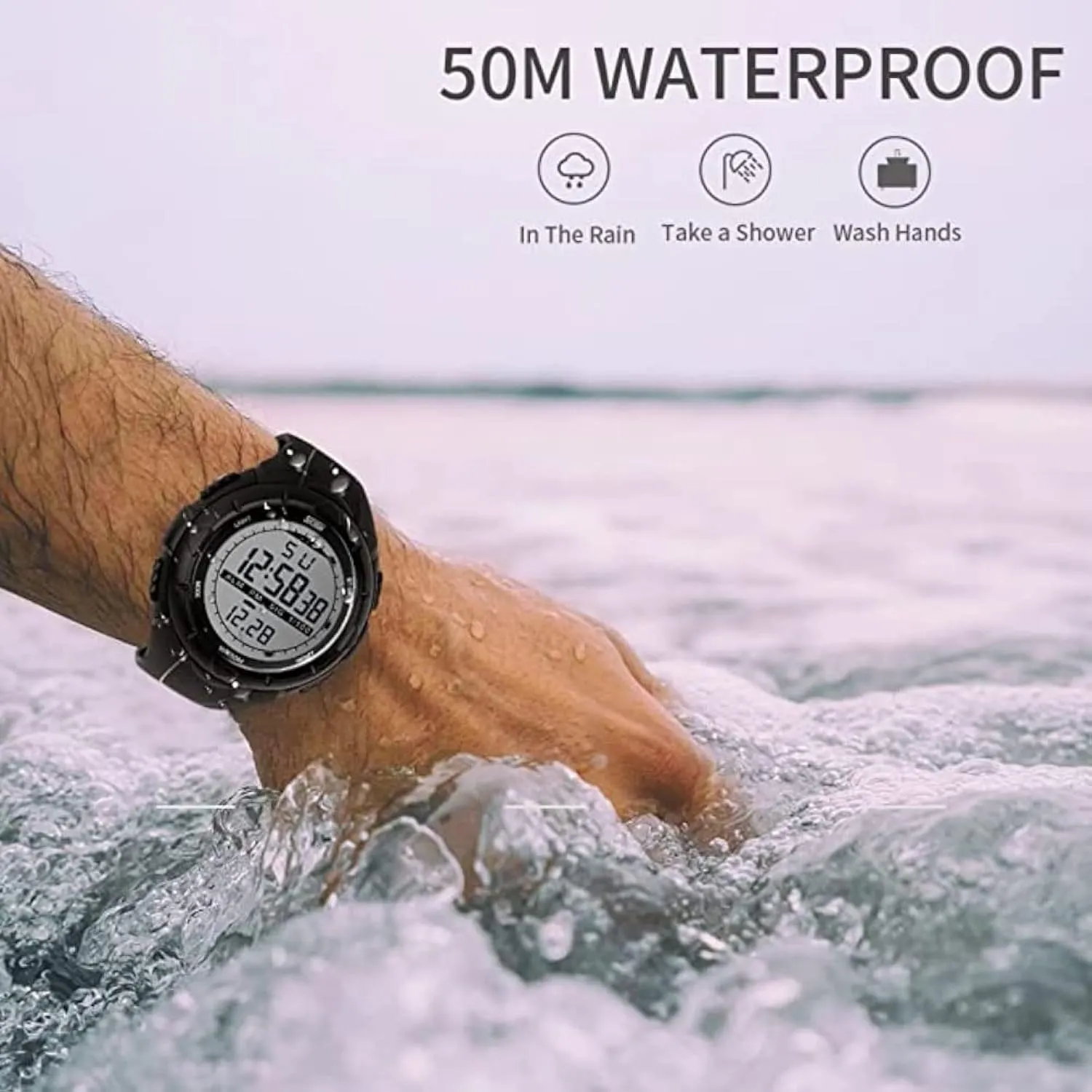 Men’s Digital Sports Waterproof Multi-Function Analogue Outdoor Watches - 1025