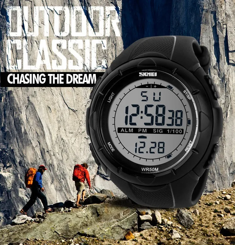 Men’s Digital Sports Waterproof Multi-Function Analogue Outdoor Watches - 1025