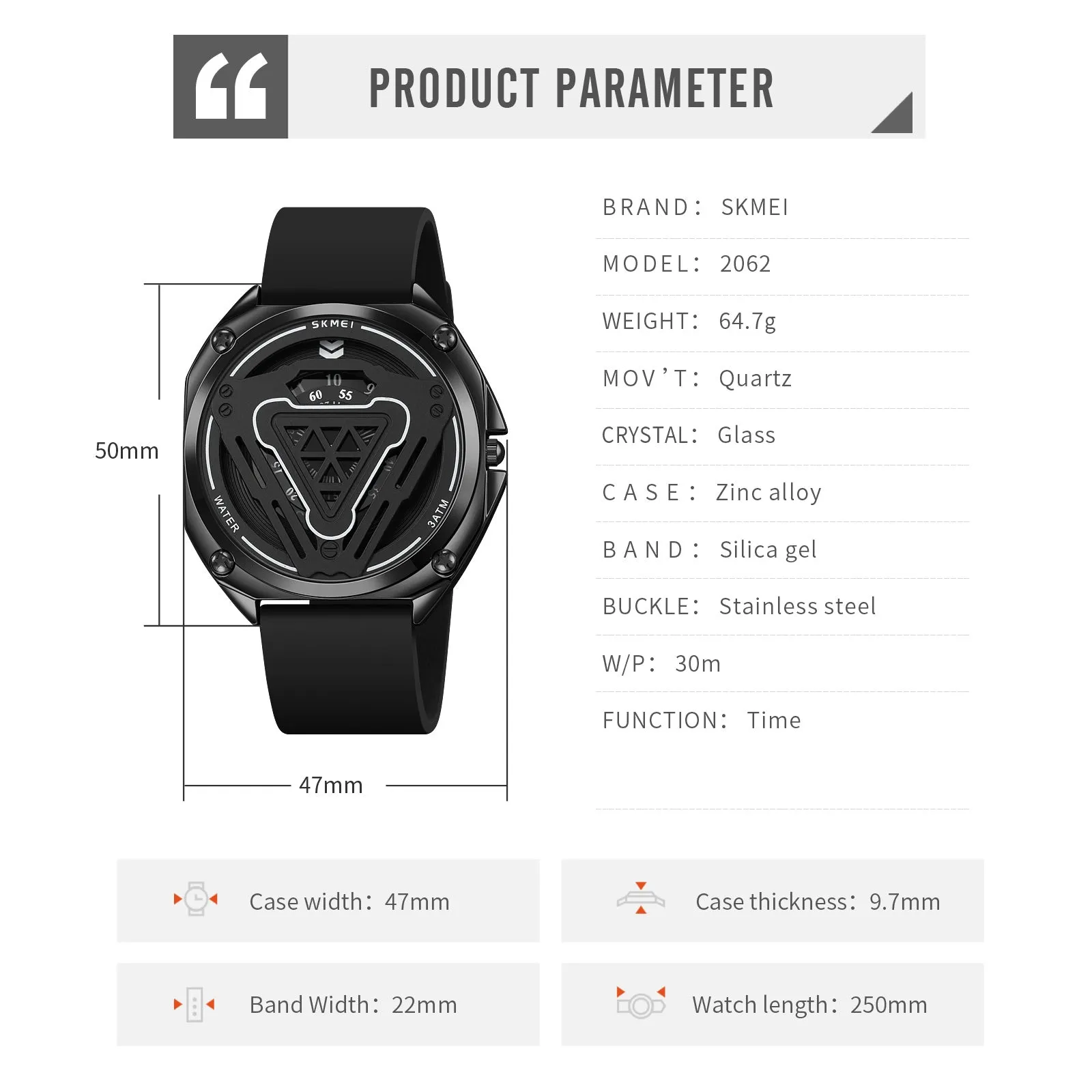 Men's Fashion Quartz Wrist Watch A Stylish and Durable Watch - 2062