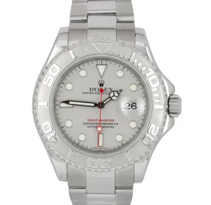 Men's Rolex Yacht-Master Stainless Steel Platinum 40mm Swiss Date Watch 16622