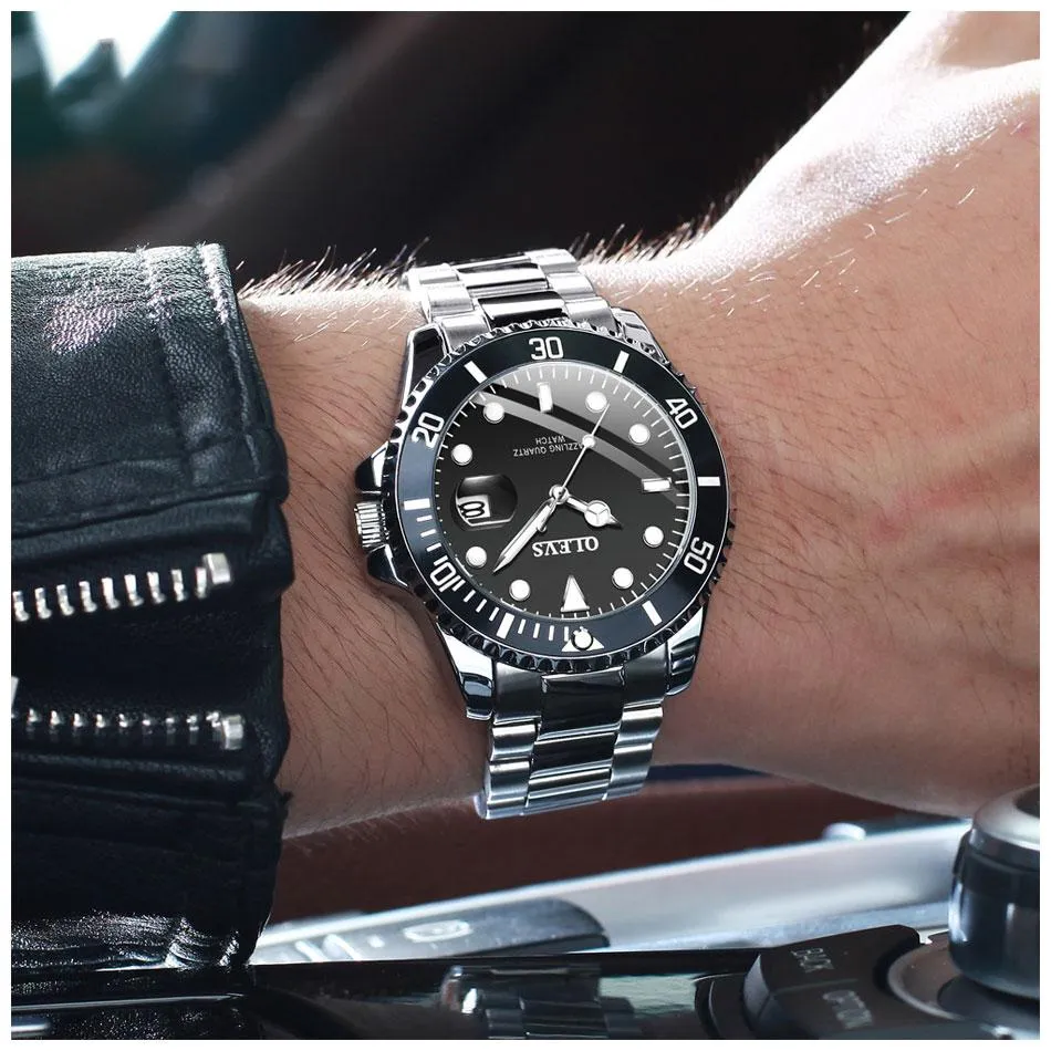 Mens Watches Top Brand Luxury Fashion Waterproof Luminous Hand Green